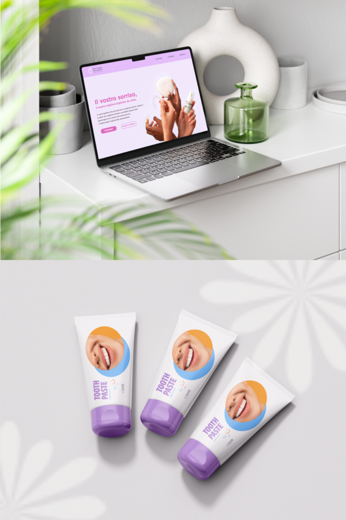 mockup website toothpaste studio dentistico
